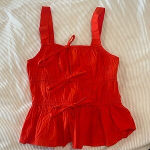 RED / ORANGE RUCHED TANK TOP